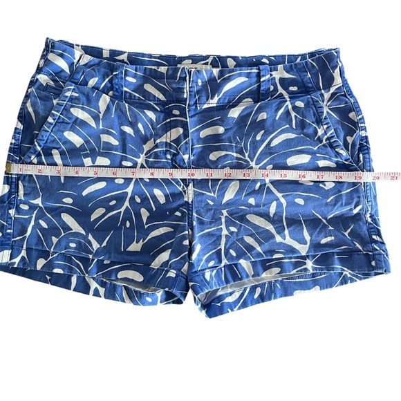 Vineyard Vines Monstera Printed Every Day Shorts Size 8 Blue White Printed Leave - Picture 7 of 9